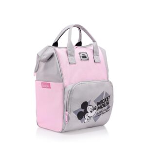 Τσάντα Πλάτης Μαμάς Disney Mickey Mouse Γκρι Ανοιχτό 2 Θήκες