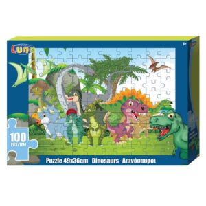 Παζλ Δεινόσαυροι Luna Toys, 100 Τμχ., 49×36 εκ.