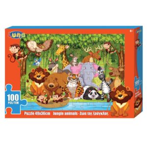 Παζλ Ζώα της Ζούγκλας Luna Toys, 100 Τμχ., 49×36 εκ.