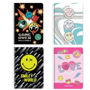 Τετράδιο Σπιράλ Smiley World 17×25 εκ., 4 Θέματα, 120 Φύλλα, 2 Σχέδια
