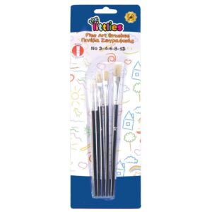 Πινέλα Ζωγραφικής The littlies Πλακέ 5 Τμχ. (Bristle No. 2-4-6-8-12)