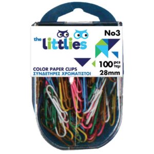 Συνδετήρες Χρωματιστοί The littlies 28mm 100 Τμχ.