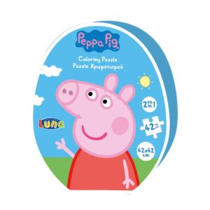 Παζλ Χρωματισμού Peppa Pig, 2 Όψεων Luna Toys, 42 Τμχ., 42×42 εκ.