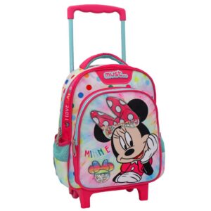 Σχολική Τσάντα Τρόλεϊ Νηπίου Disney Minnie Mouse I Love Rainbow Must 2 Θήκες