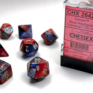 ΣΕΤ 7 ΠΟΛΥΕΔΡΑ ΖΑΡΙΑ – GEMINI BLUE-RED W/GOLD – CSX26429